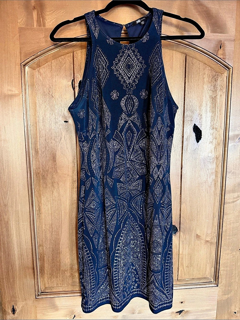 Geometric Maxi Dress in Blue Like New